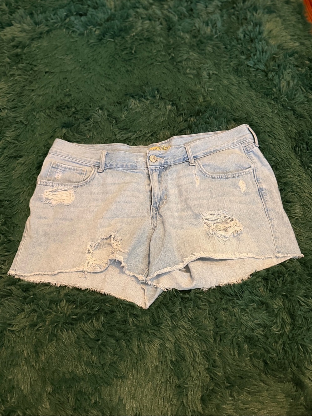 4/$20 ✨ Old Navy Diva Distressed Denim Cutoff Shorts Size 12 Light Wash Y2K